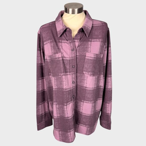 32 Degrees HEAT Large Womens Button Front Shirt Pink Plaid - Picture 2 of 8